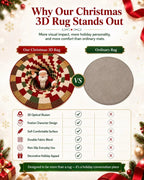 🎄3D Christmas Gnome Optical Illusion Round Rug | Fun Festive Home Decor Must‑Have⭐🏠🎁